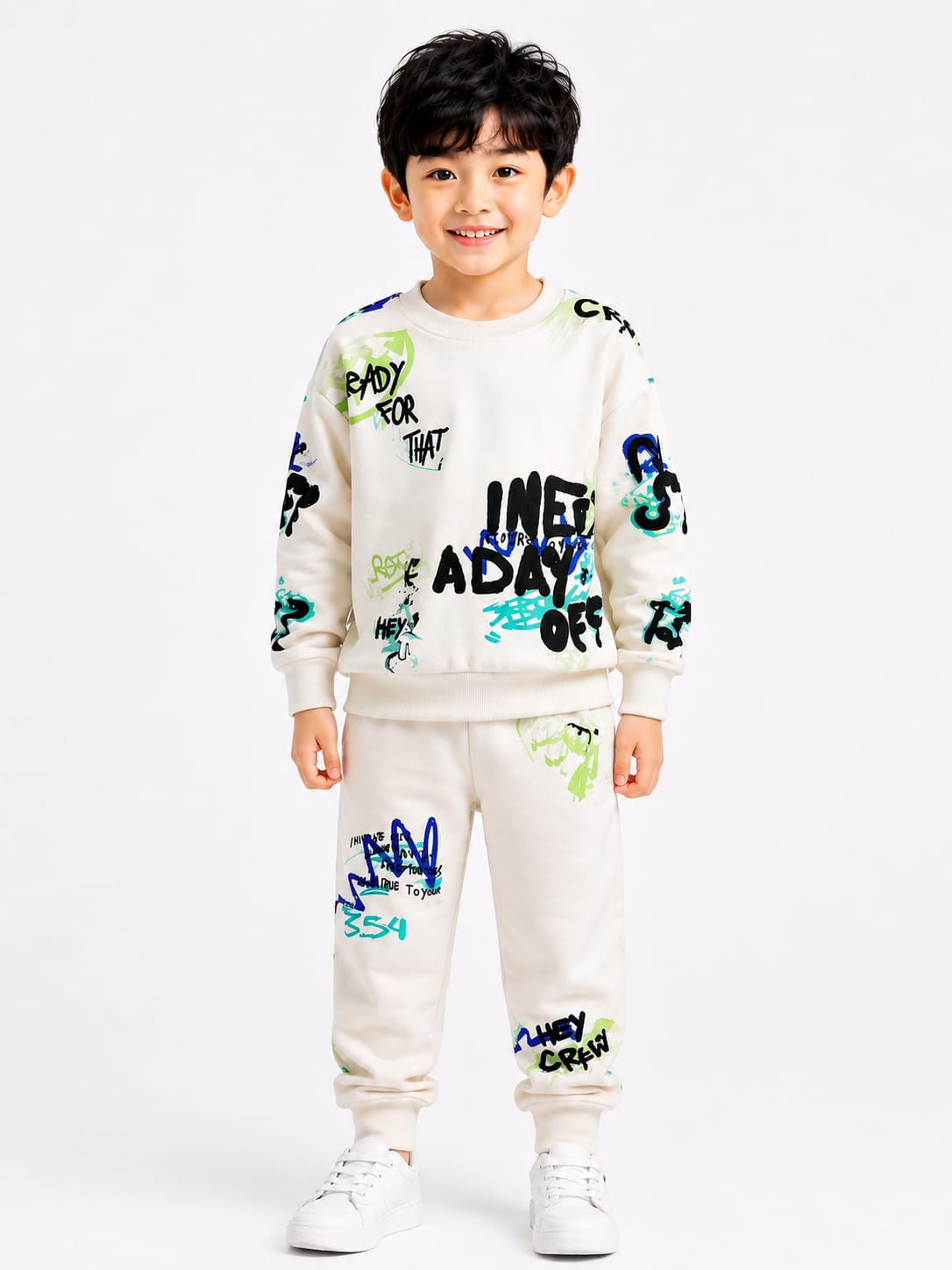 Boys' Two-Piece Graffiti Sweatshirt & Joggers Set.