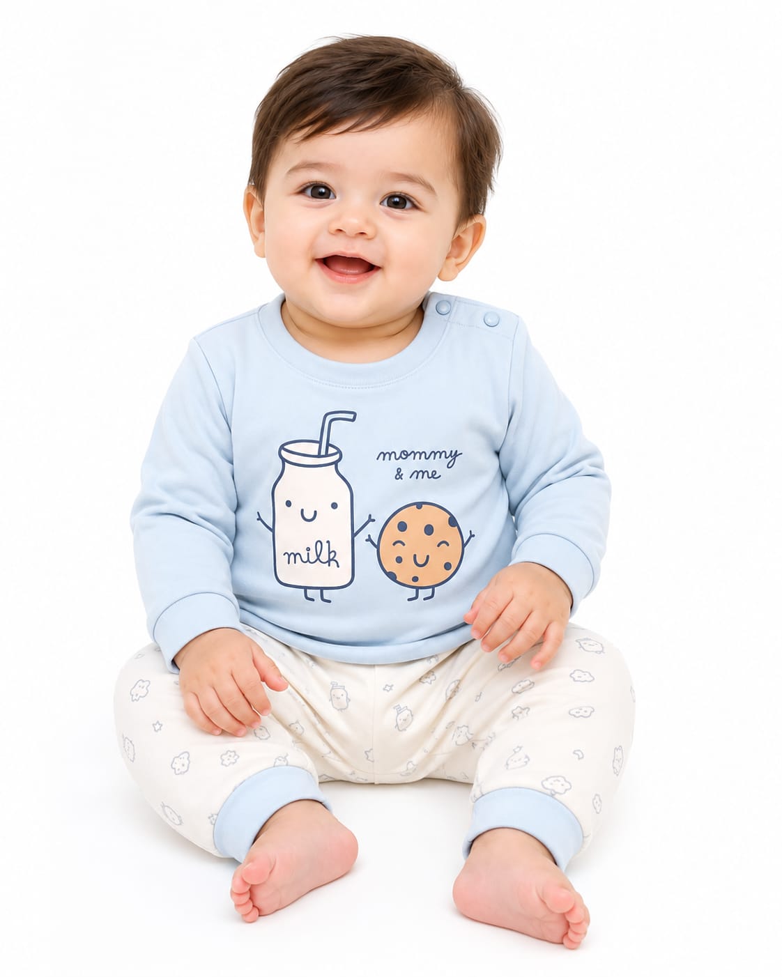 Baby Graphic Sweatshirt and Printed Leggings Set