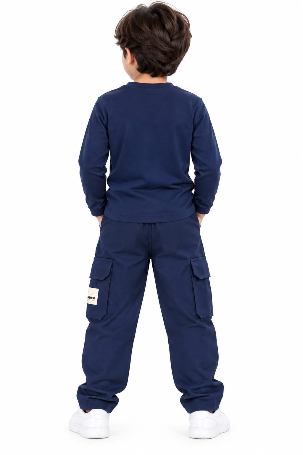 Boys' Navy Blue Motocross Pre-Winter Cargo Co-ord Set.