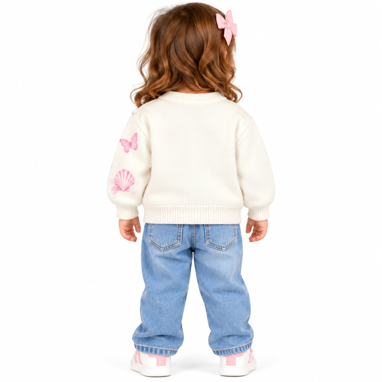 Off-White Magical Mermaid & Butterfly Graphic Girls Sweatshirt