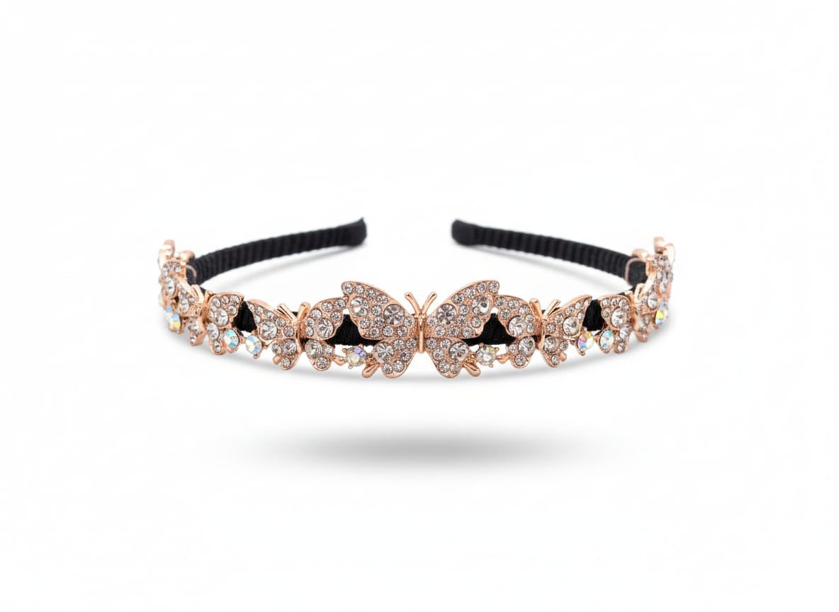 Rose-Gold Butterfly Headband