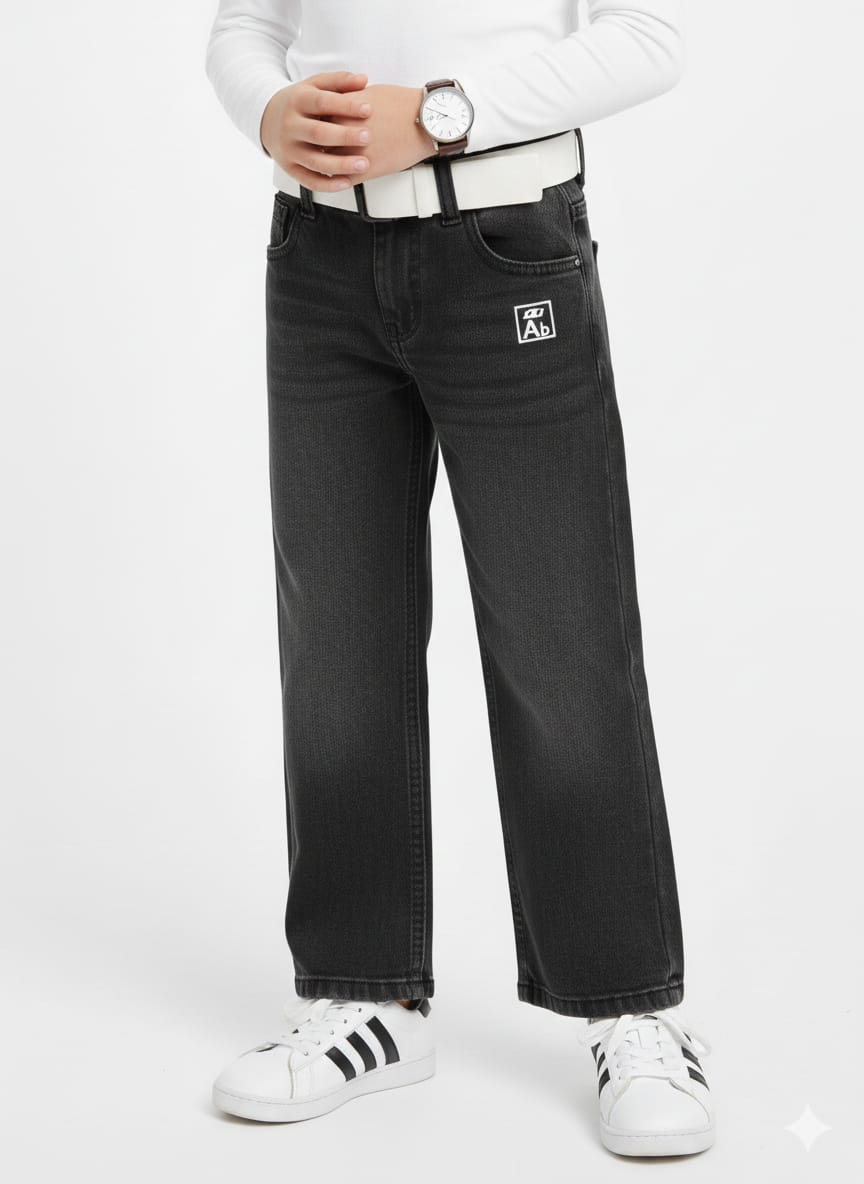 Washed Black Denim Jeans