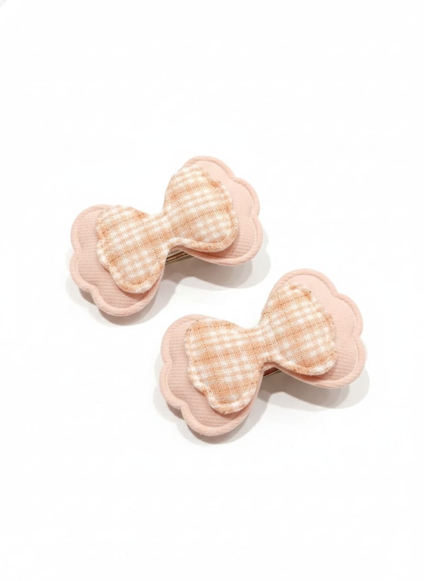 Layered Gingham Scalloped Bows