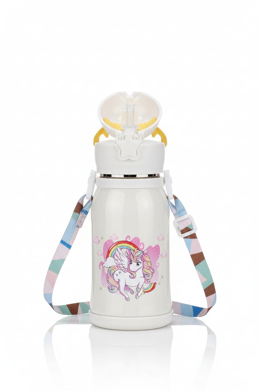 Magical Unicorn Reindeer Insulated Water Bottle – Sparkle White