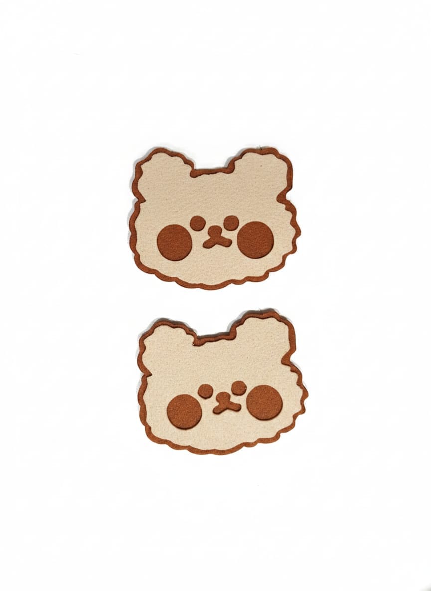 Suede-Touch Biscuit Bear Clips