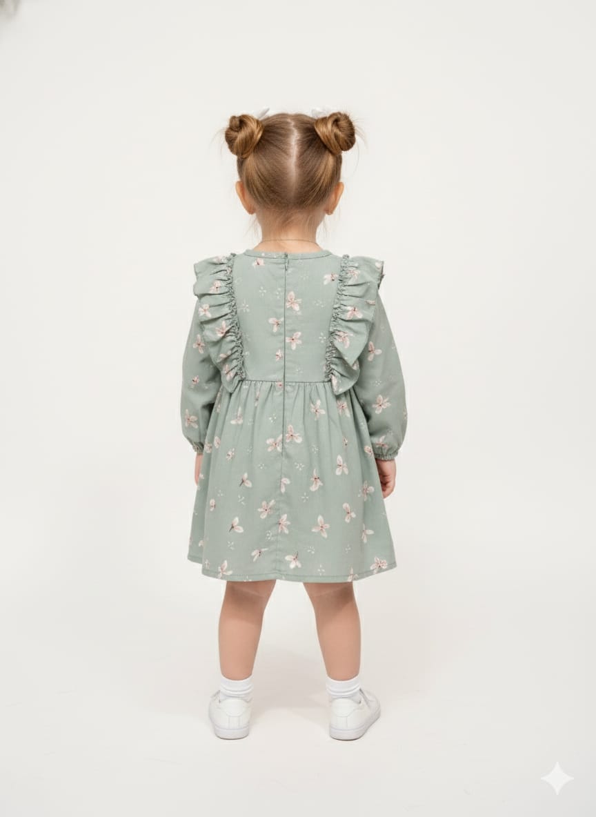 Girls' Floral Ruffle Tiered Dress