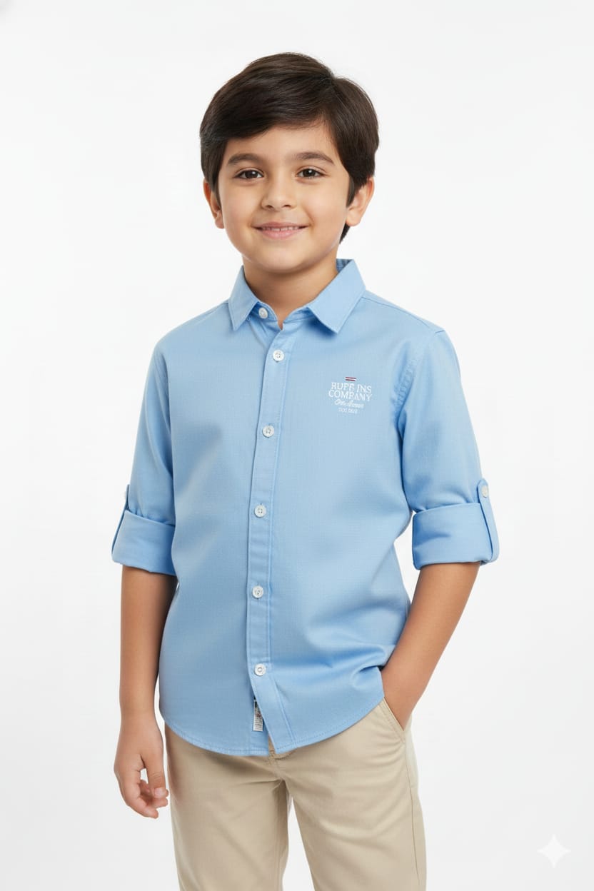Blue Trendy Boy's Casual Shirt