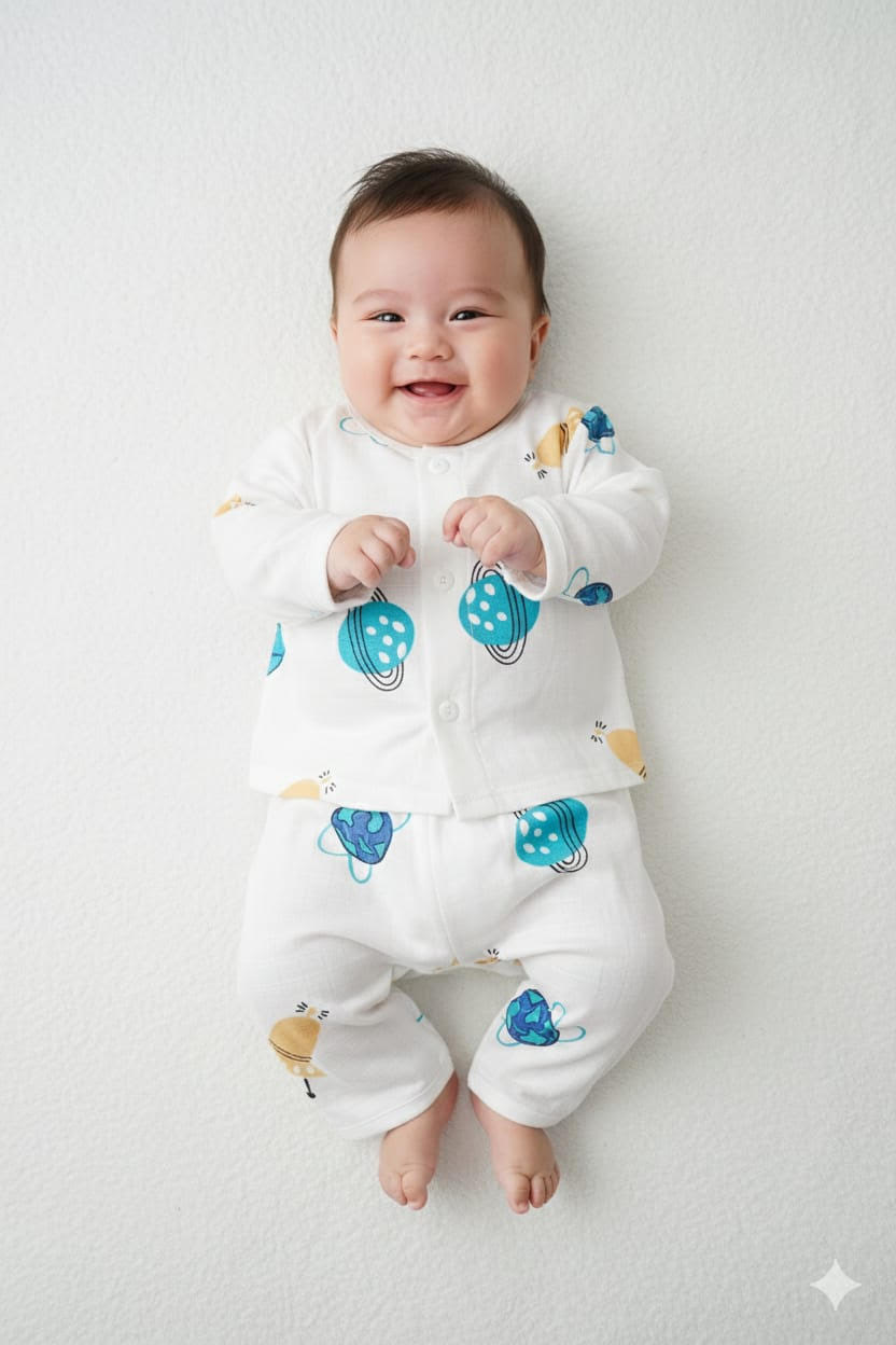 Infant Muslin Full Sleeves New Born Set