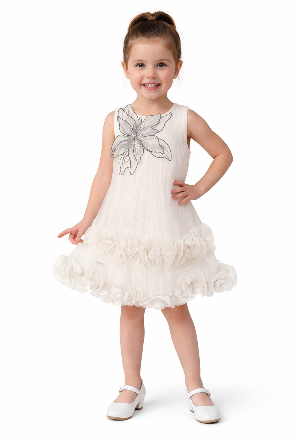 Enchanted Bloom Pleated Tulle Dress