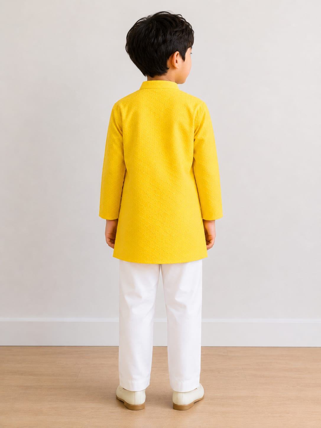 Marigold Intricate Chikankari-inspired self-embroidery