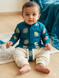 Infant Teal Blue Dhoti Set