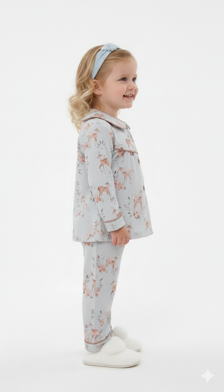 Deer and Floral Print Nightwear