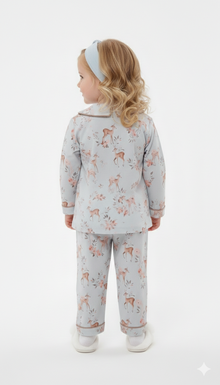 Deer and Floral Print Nightwear