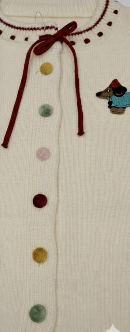 2 pc Off-white Top with Red Check Skirt