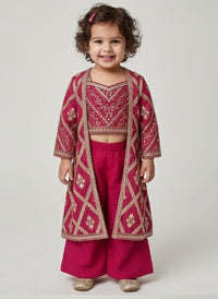 3-piece RaniLong Jacket Sharara Set