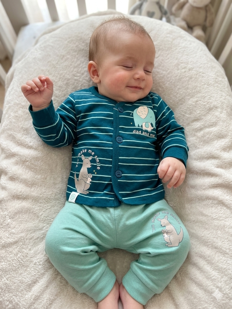 Infant Hosiery Full Sleeves New Born Set- Blue