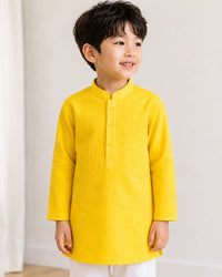 Marigold Intricate Chikankari-inspired self-embroidery