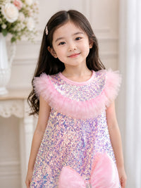 Dazzling Baby Pink Sequin Dress