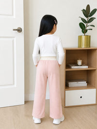 Dusty Rose Pink Soft-Touch Wide-Leg Trousers