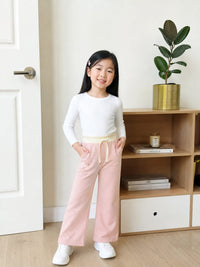 Dusty Rose Pink Soft-Touch Wide-Leg Trousers