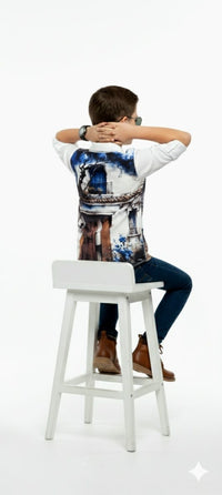 Artistic-Casual Graphic White Shirt