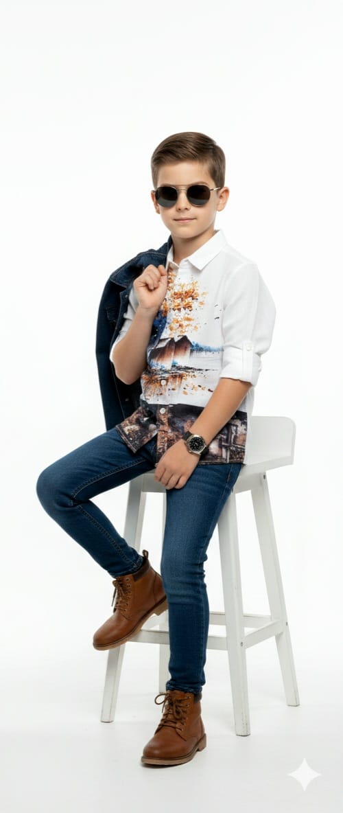 Artistic-Casual Graphic White Shirt