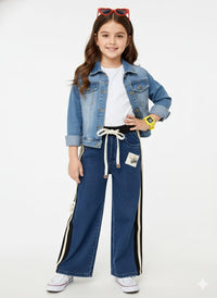 Dark Blue with White & Black Stripe