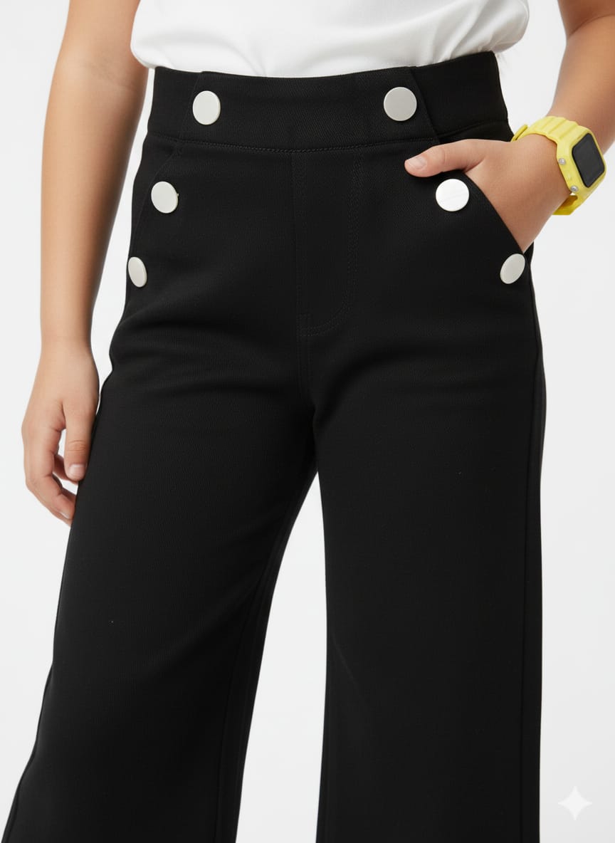 Black Buttoned Pants