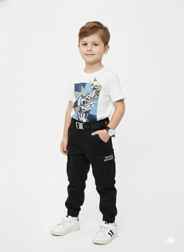 Black Cargo-Style Joggers