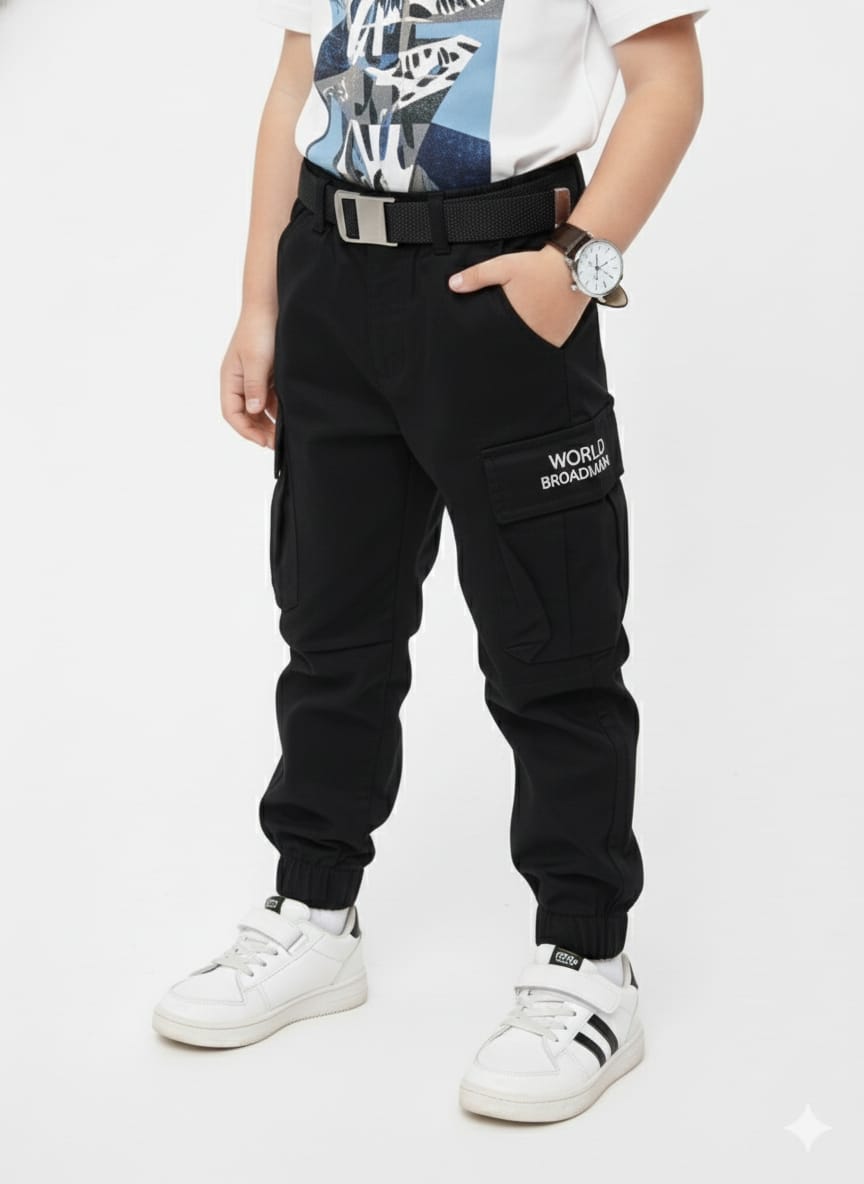 Black Cargo-Style Joggers