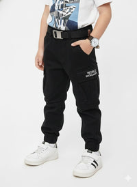 Black Cargo-Style Joggers