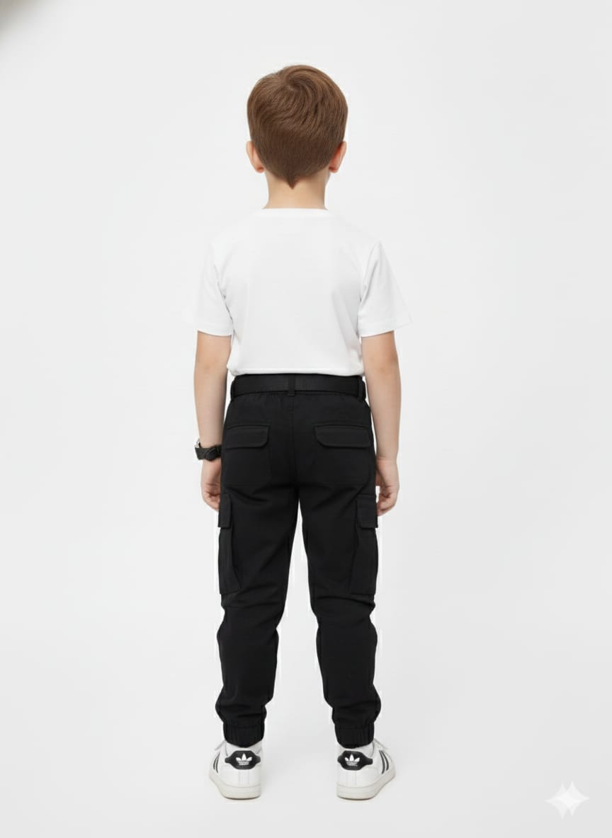 Black Cargo-Style Joggers
