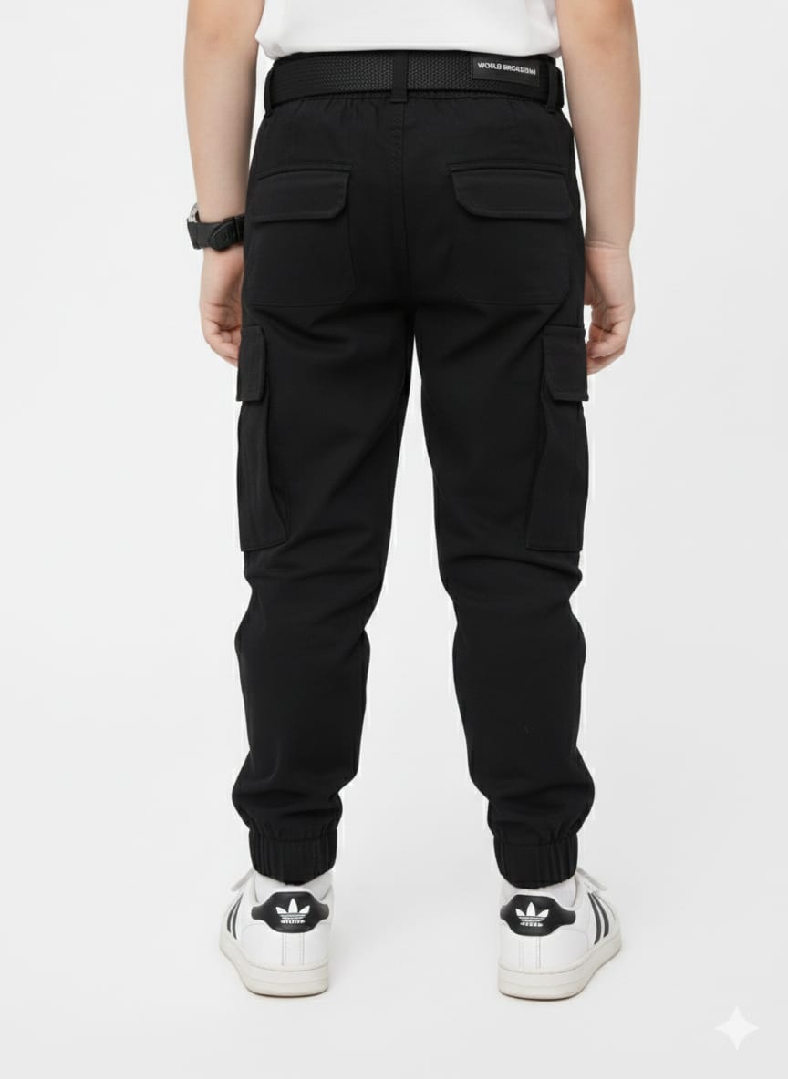 Black Cargo-Style Joggers