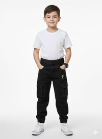 Black Cargo Jogger Pants