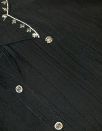 Black Partywear Shirt with sequined collars