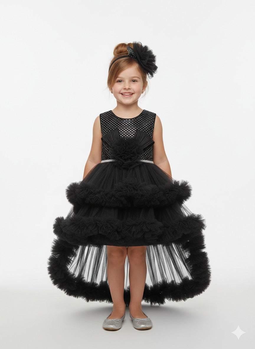 Black Pary wear Frock with detachable tail