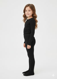 Black Ribbed Knit Leggings