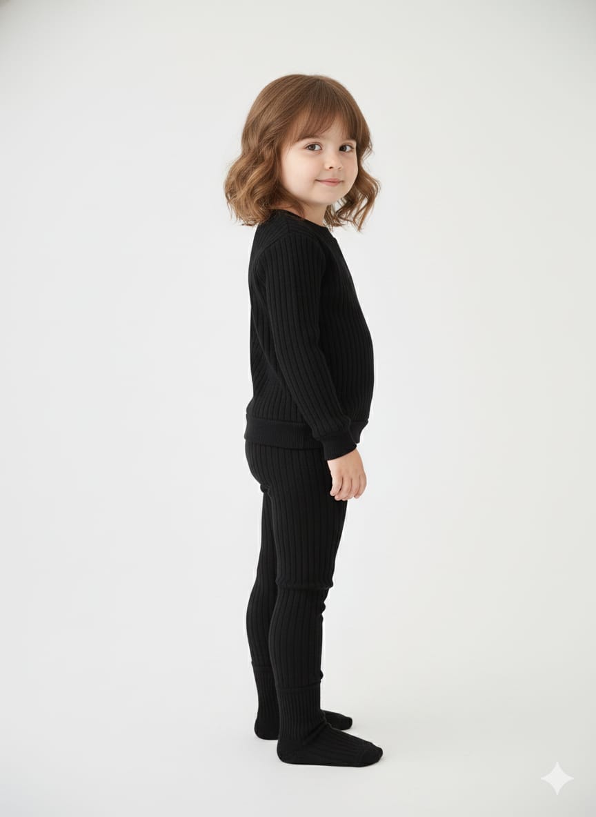 Black Ribbed Knit Leggings