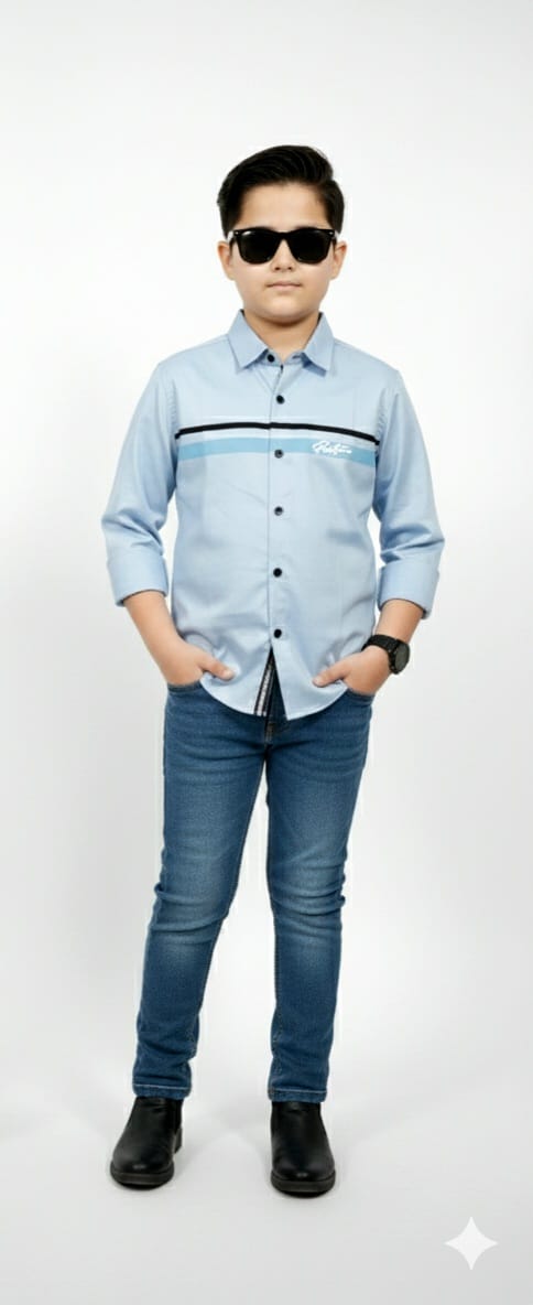 Blue Glaze Cotton Shirt
