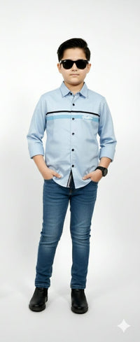 Blue Glaze Cotton Shirt