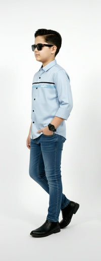 Blue Glaze Cotton Shirt
