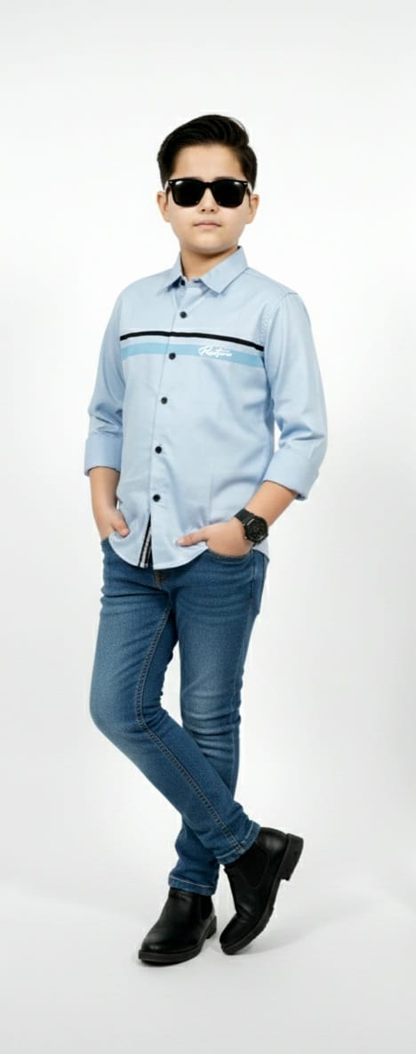 Blue Glaze Cotton Shirt