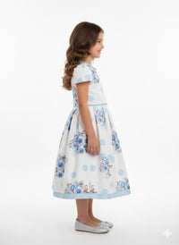 Blue and White Theme vintage-inspired tea-length dress