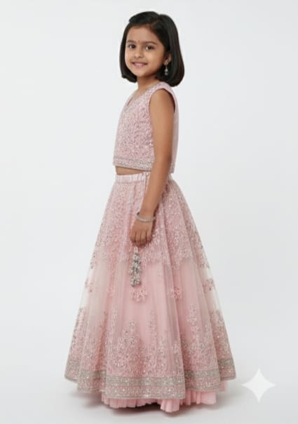 Blush Pink Embellished Lehenga Set