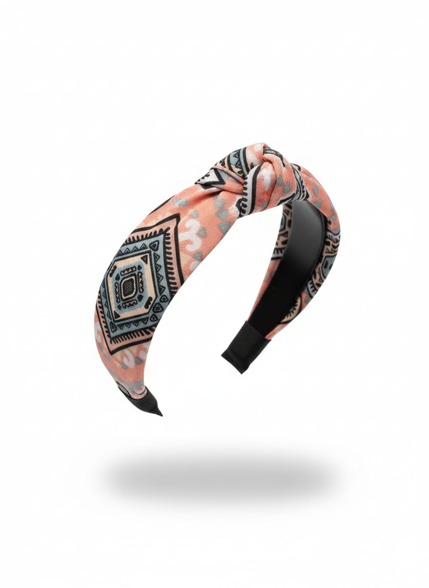 Bohemian-style knotted headband – Pink