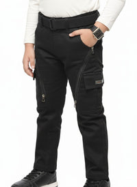 Boys Black Utility Cargo Pants