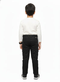 Boys Black Utility Cargo Pants