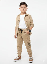 Boys' Khaki Cargo Joggers