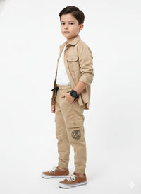 Boys' Khaki Cargo Joggers