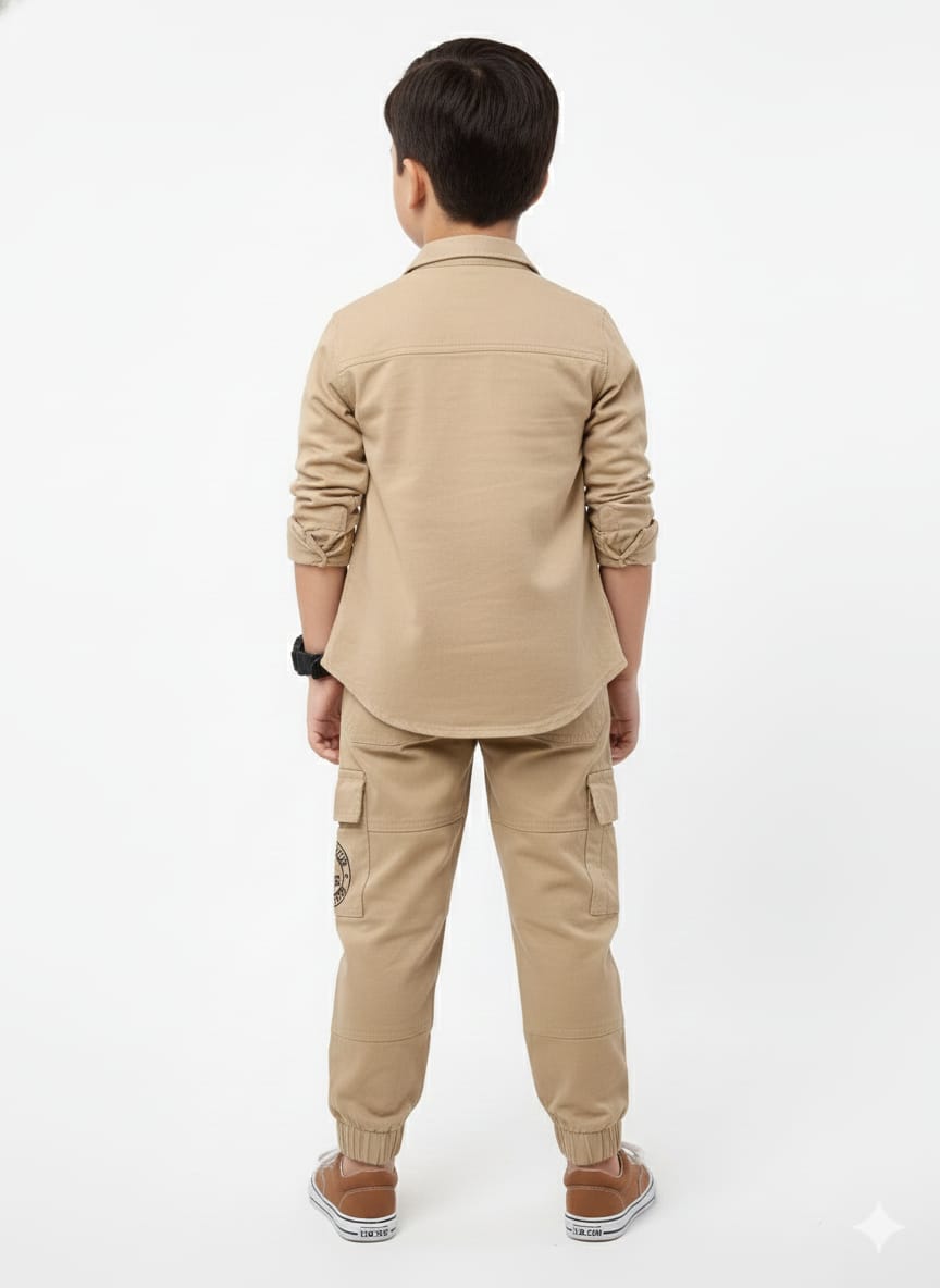 Boys' Khaki Cargo Joggers
